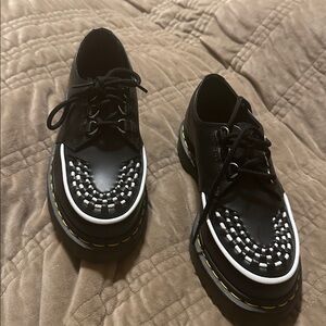 New Dr. Martens Black and White Checkered Ramsey Oxfords